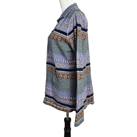 Woolrich Cotton Knit Long Sleeve 3/4 Pullover Print Shirt - Picture 4 of 5